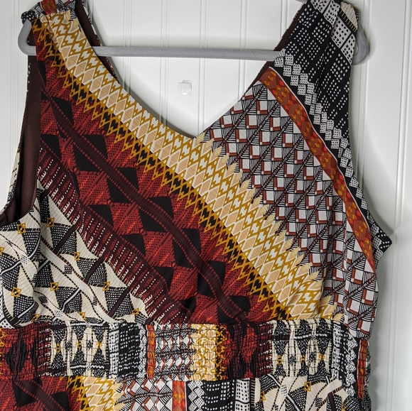 Dress Barn Boho Geo Shark Bite Hem Dress - Picture 8 of 8